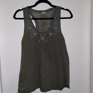 Boho Distressed Tank with Mesh Design